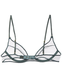 KIKI DE MONTPARNASSE Kiki De Montparnasse Perle Plunge Silk-Trim Bra
