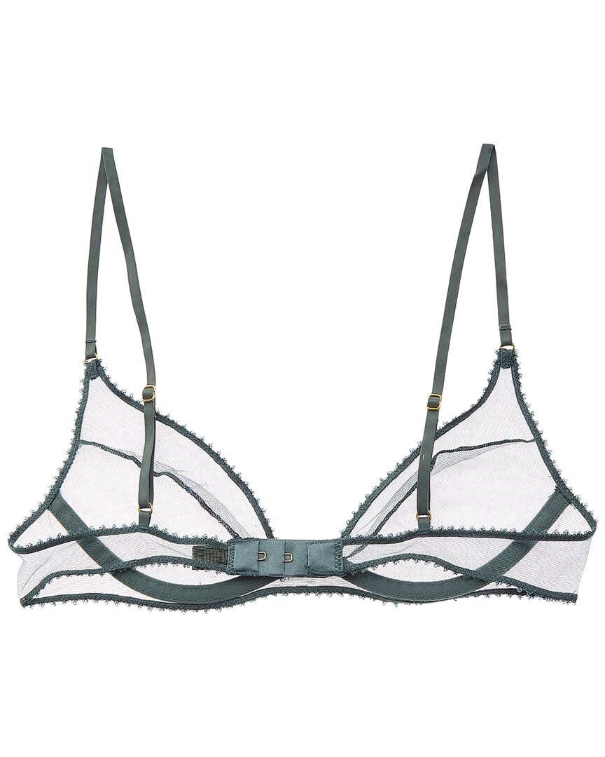 KIKI DE MONTPARNASSE Kiki De Montparnasse Perle Plunge Silk-Trim Bra