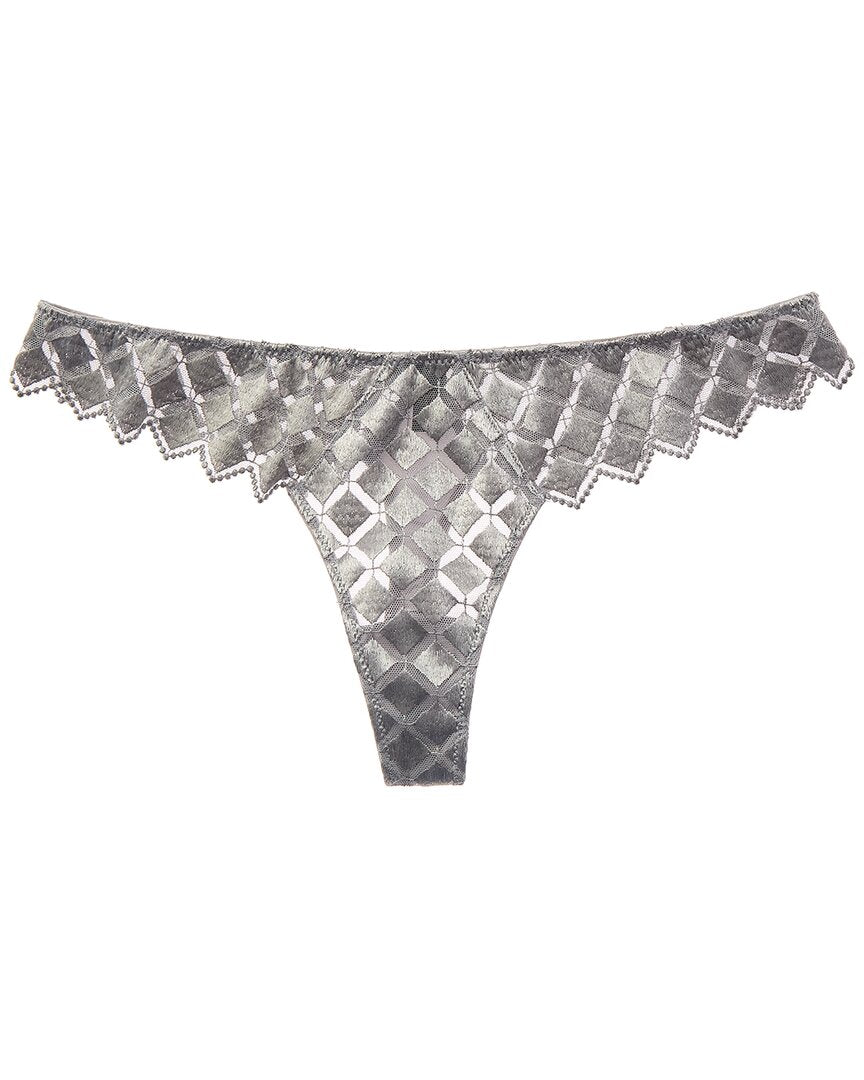 KIKI DE MONTPARNASSE Kiki De Montparnasse Lamine Embroidery Silk-Trim Thong