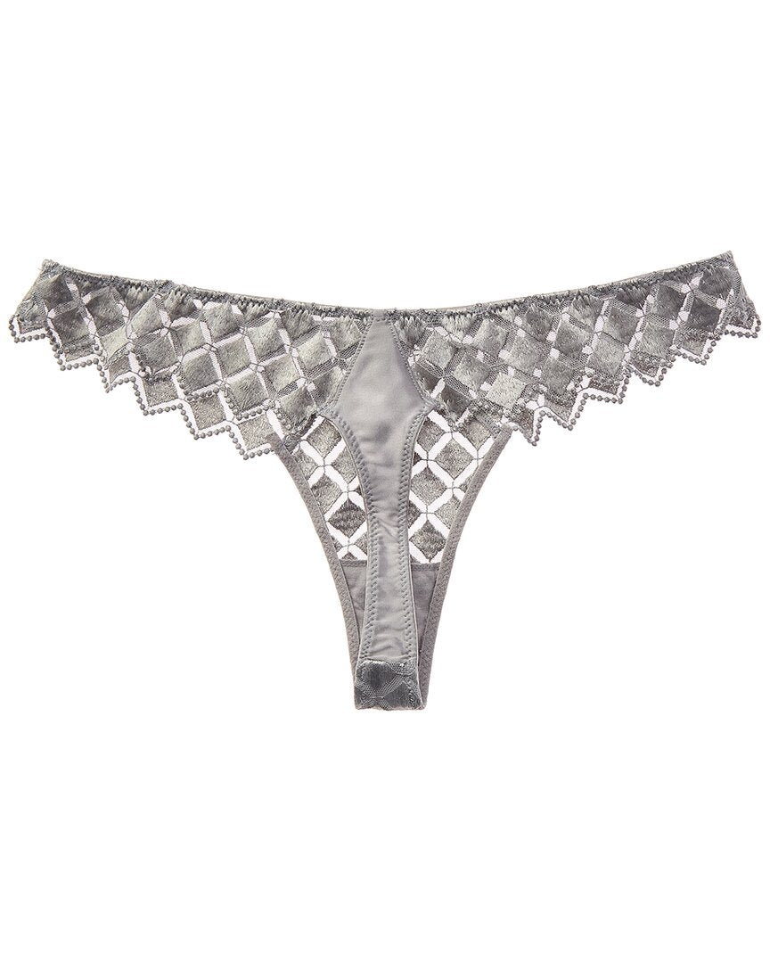 KIKI DE MONTPARNASSE Kiki De Montparnasse Lamine Embroidery Silk-Trim Thong