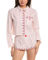 Florence By Mills Cherry Stripe Crop Shirt