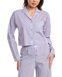 Florence By Mills Florence By Mills Micro Plaid Crop Shirt