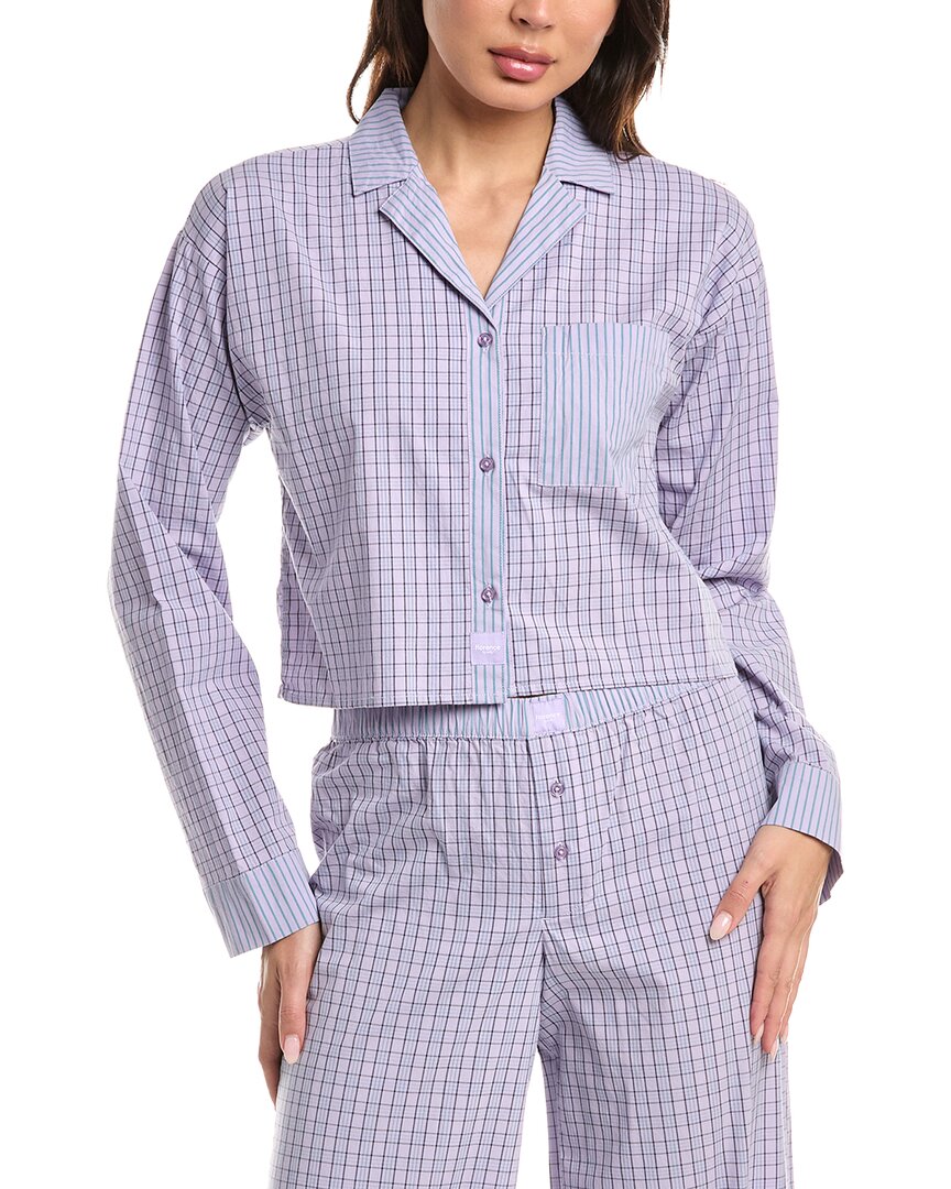 Florence By Mills Florence By Mills Micro Plaid Crop Shirt