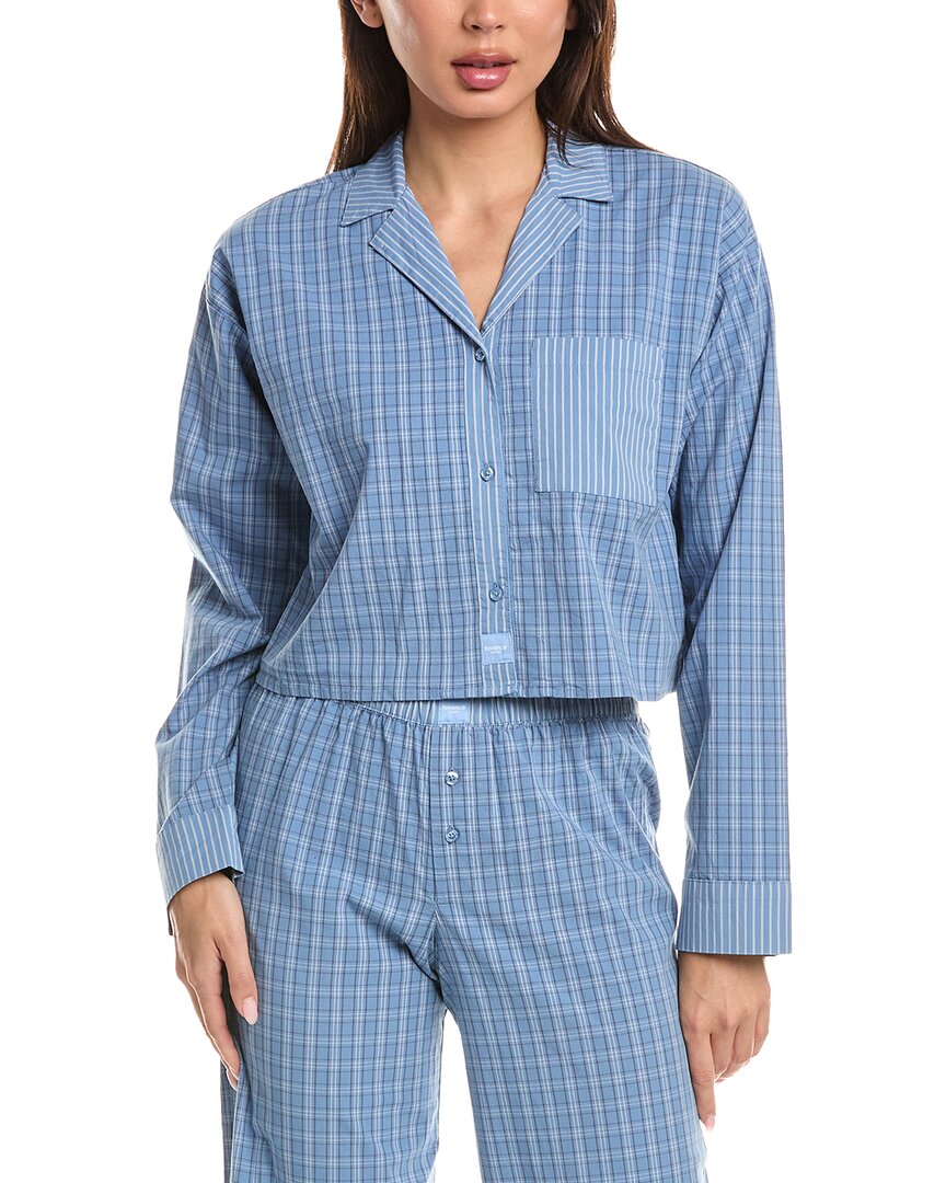 Florence By Mills Florence By Mills Micro Plaid Crop Shirt