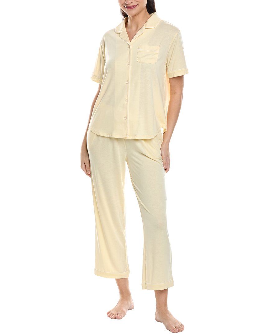 Flora by Flora Nikrooz Flora By Flora Nikrooz 2Pc Knit Notch Collar Capri Pajama Set