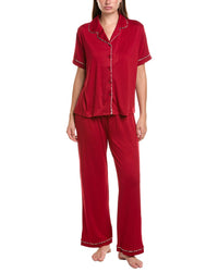 Flora By Flora Nikrooz 2Pc Solid Knit Shirt, Short, & Pant Set