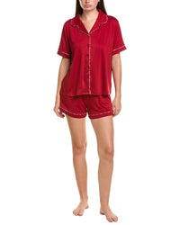 Flora By Flora Nikrooz 2Pc Solid Knit Shirt, Short, & Pant Set