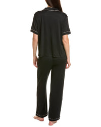 Flora By Flora Nikrooz 2Pc Solid Knit Notch Short Slee