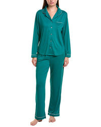 Flora By Flora Nikrooz 2Pc Solid Knit Notch Collar Pajama Set