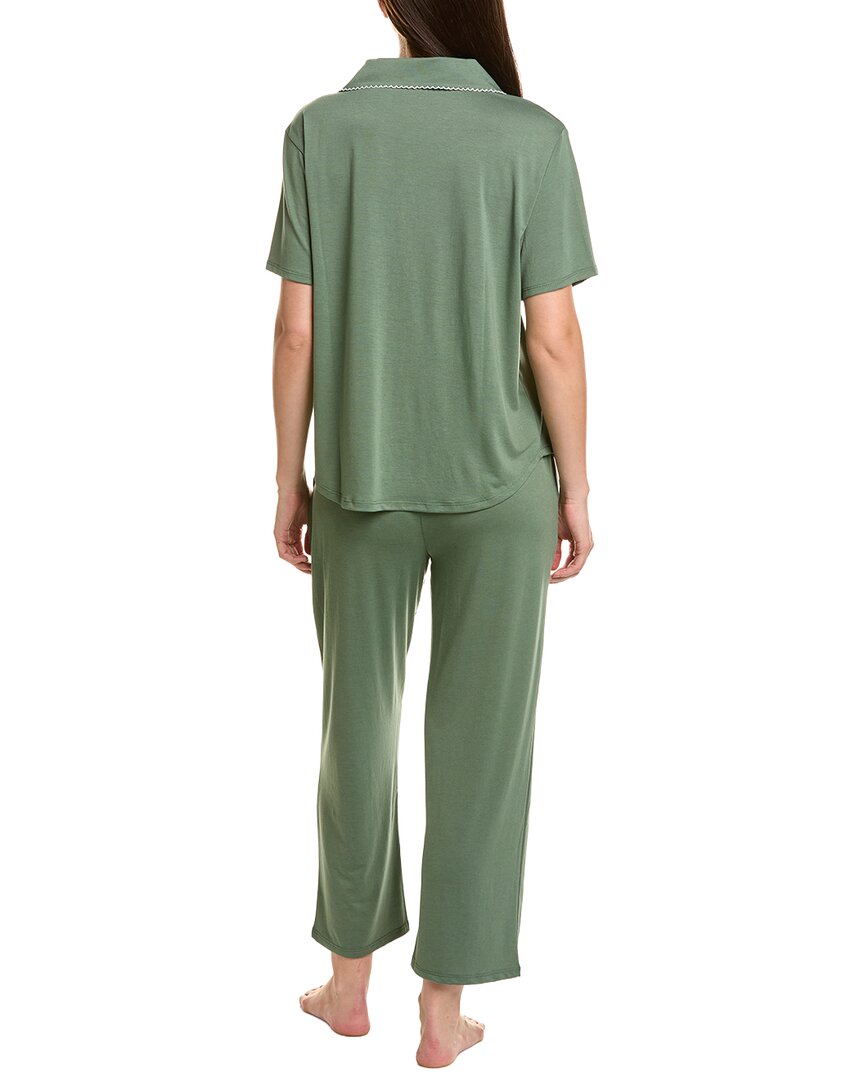 Flora By Flora Nikrooz 2Pc Solid Knit Notch Collar Pajama Set