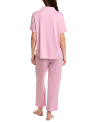 Flora By Flora Nikrooz 2Pc Solid Knit Notch Collar Pajama Set