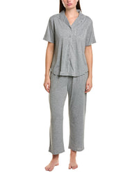 Flora By Flora Nikrooz 2Pc Solid Knit Notch Collar Pajama Set