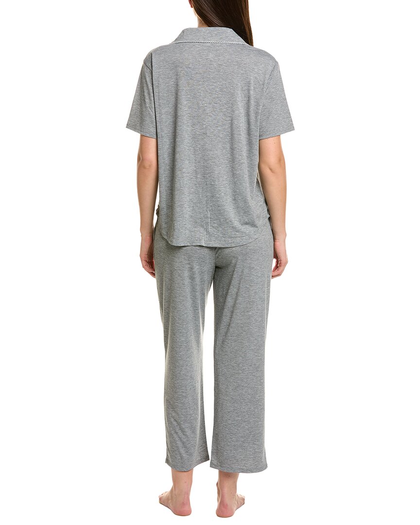 Flora By Flora Nikrooz 2Pc Solid Knit Notch Collar Pajama Set