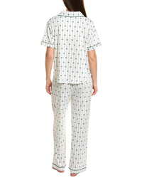 Flora By Flora Nikrooz 2Pc Printed Knit Notch Collar Pajama Set