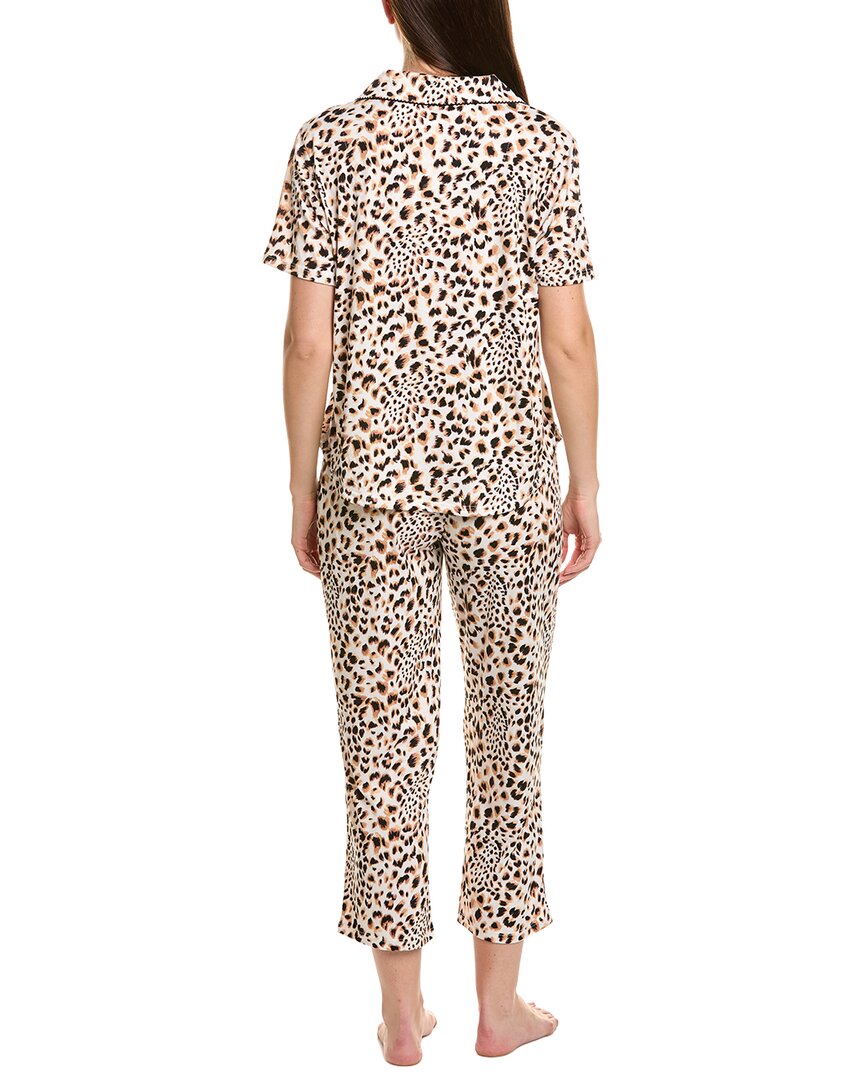 Flora By Flora Nikrooz 2Pc Printed Knit Notch Collar Pajama Set