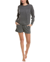 Barefoot Dreams 2Pc Brushed Fleece Top & Short Set