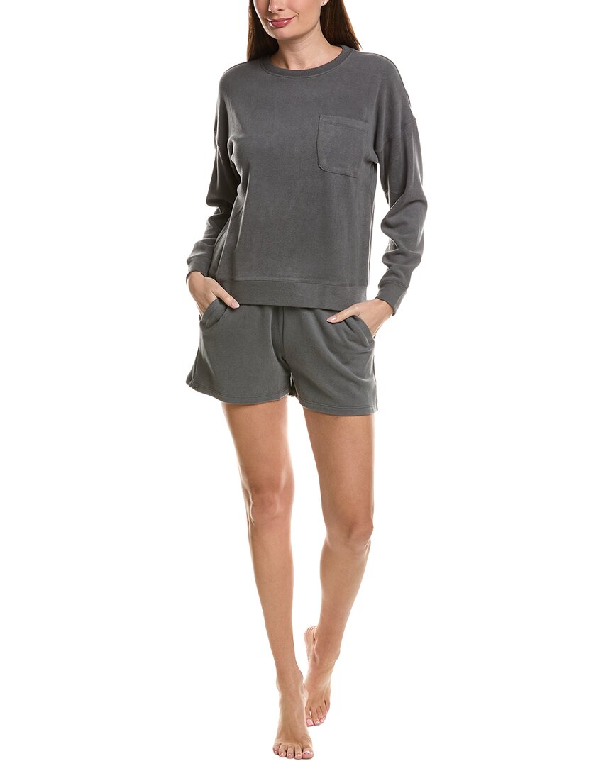 Barefoot Dreams 2Pc Brushed Fleece Top & Short Set