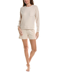 Barefoot Dreams 2Pc Brushed Fleece Top & Short Set
