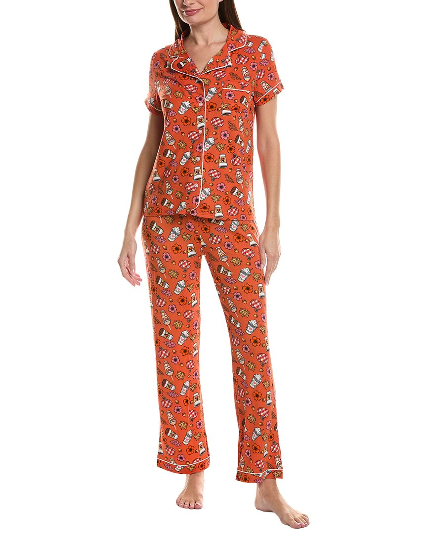 Sweet Whispers 2Pc Notch Collar Top & Pant Pj Set