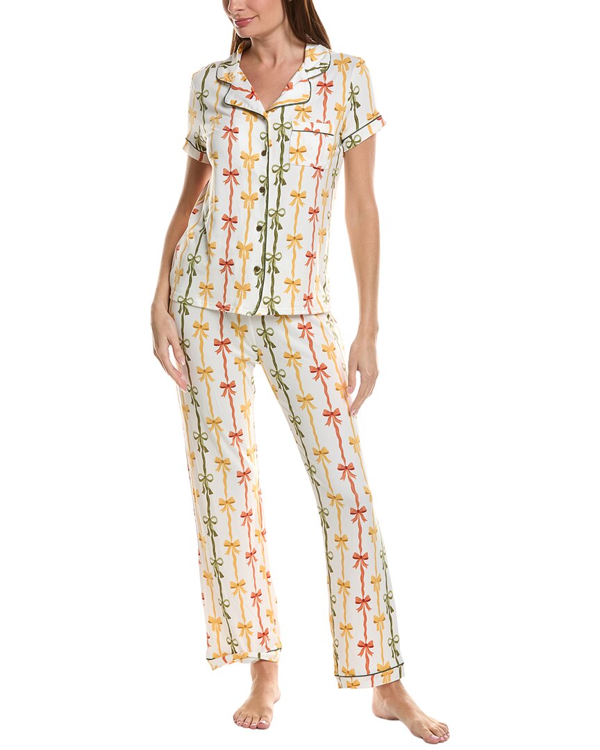 Sweet Whispers 2Pc Notch Collar Top & Pant Pj Set