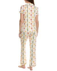 Sweet Whispers 2Pc Notch Collar Top & Pant Pj Set