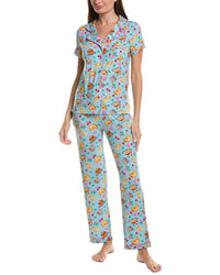 Sweet Whispers 2Pc Notch Collar Top & Pant Pj Set
