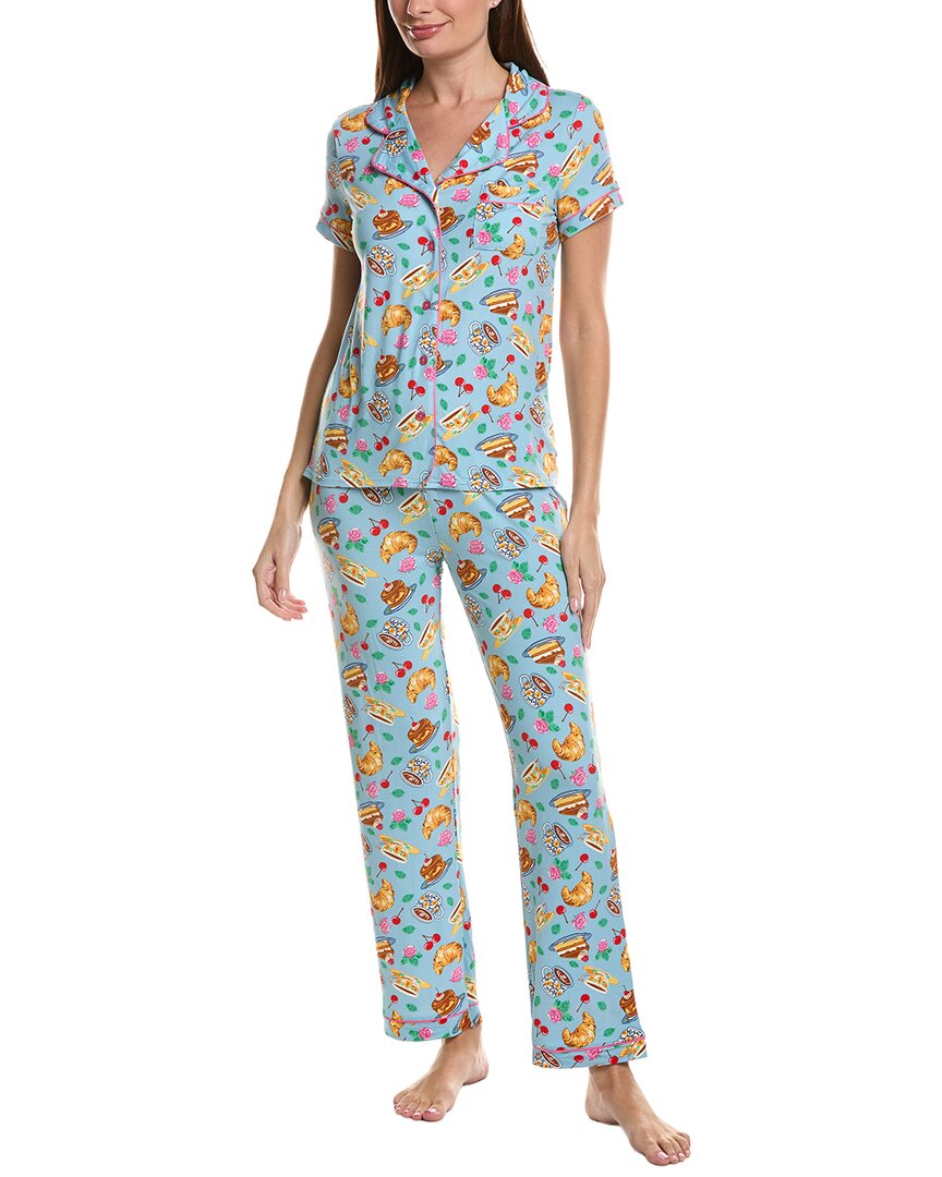 Sweet Whispers 2Pc Notch Collar Top & Pant Pj Set