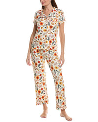 Sweet Whispers 2Pc Notch Collar Top & Pant Pj Set