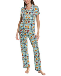 Sweet Whispers 2Pc Notch Collar Top & Pant Pj Set