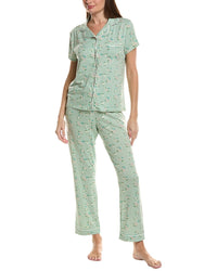 Thread & Stitch 2Pc Notch Collar Top & Pant Pj Set