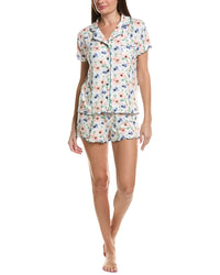 Thread & Stitch 2Pc Notch Collar Top & Short Pj Set