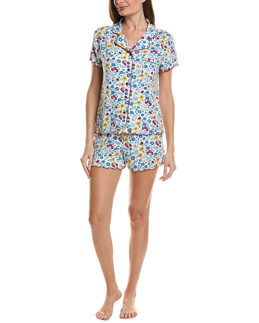 Thread & Stitch 2Pc Notch Collar Top & Short Pj Set