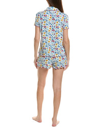 Thread & Stitch 2Pc Notch Collar Top & Short Pj Set