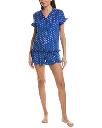 Sweet Whispers 2Pc Notch Collar Top & Short Pj Set