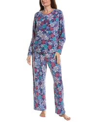 Hue 2Pc Waffle Fleece Pajama Set