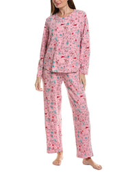 Hue 2Pc Waffle Fleece Pajama Set
