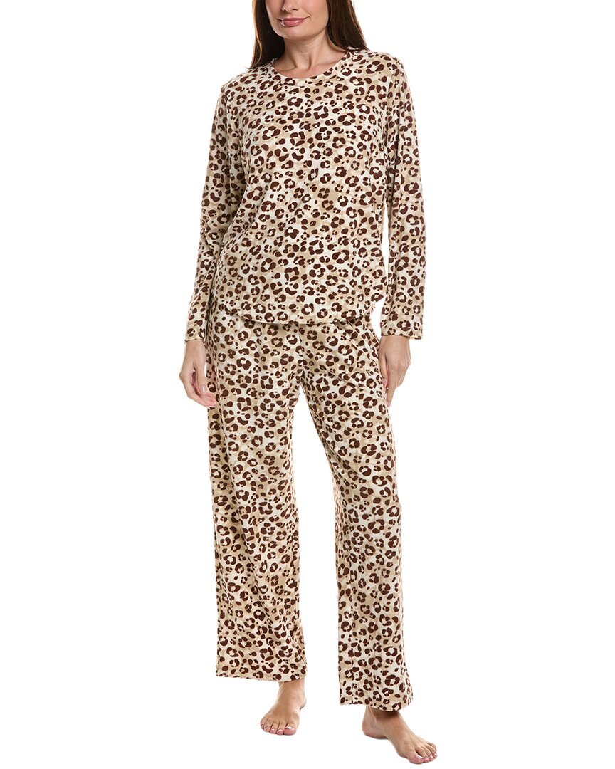 Hue 2Pc Waffle Fleece Pajama Set
