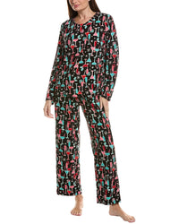 Hue 2Pc Waffle Fleece Pajama Set