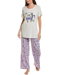 Hue 2Pc Embellished Pajama Set