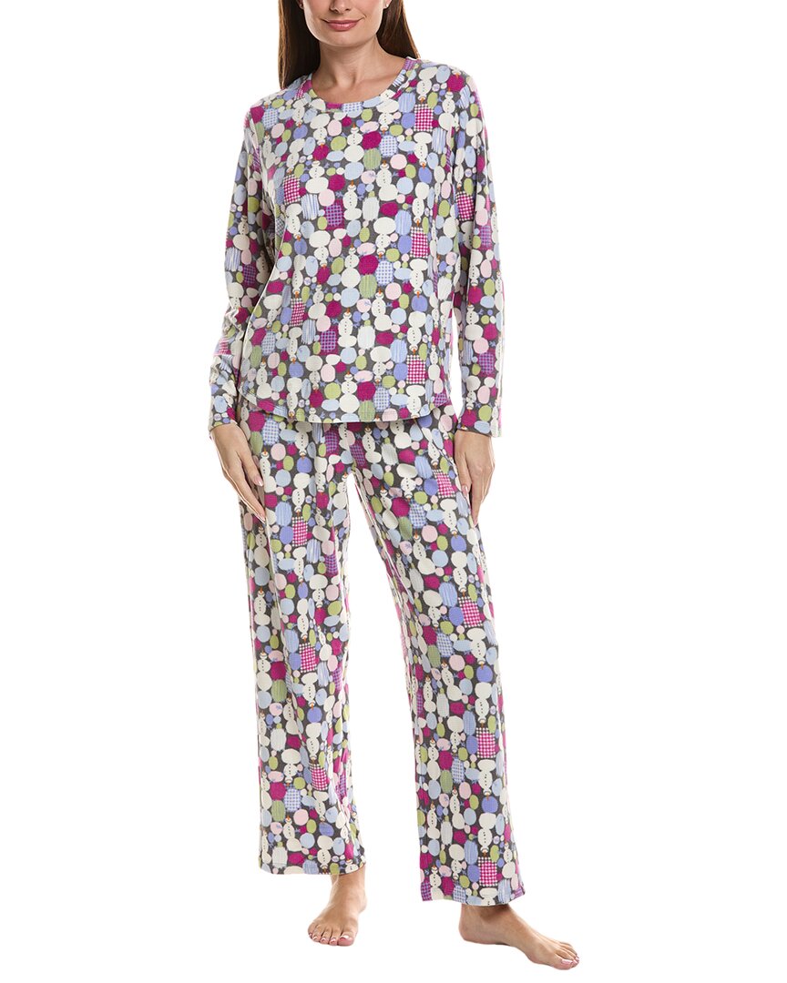 Hue 2Pc Waffle Fleece Pajama Set