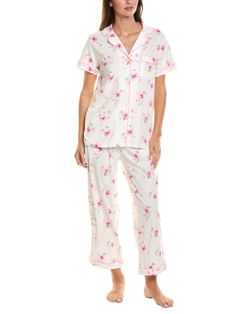 Carole Hochman 2Pc Notch Top & Capri Pajama Set