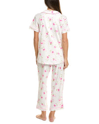 Carole Hochman 2Pc Notch Top & Capri Pajama Set