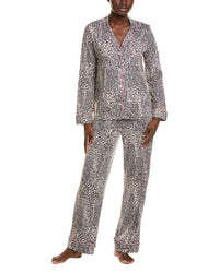 Dkny 2Pc Long Sleeve Notch Top & Pant Sleep Set
