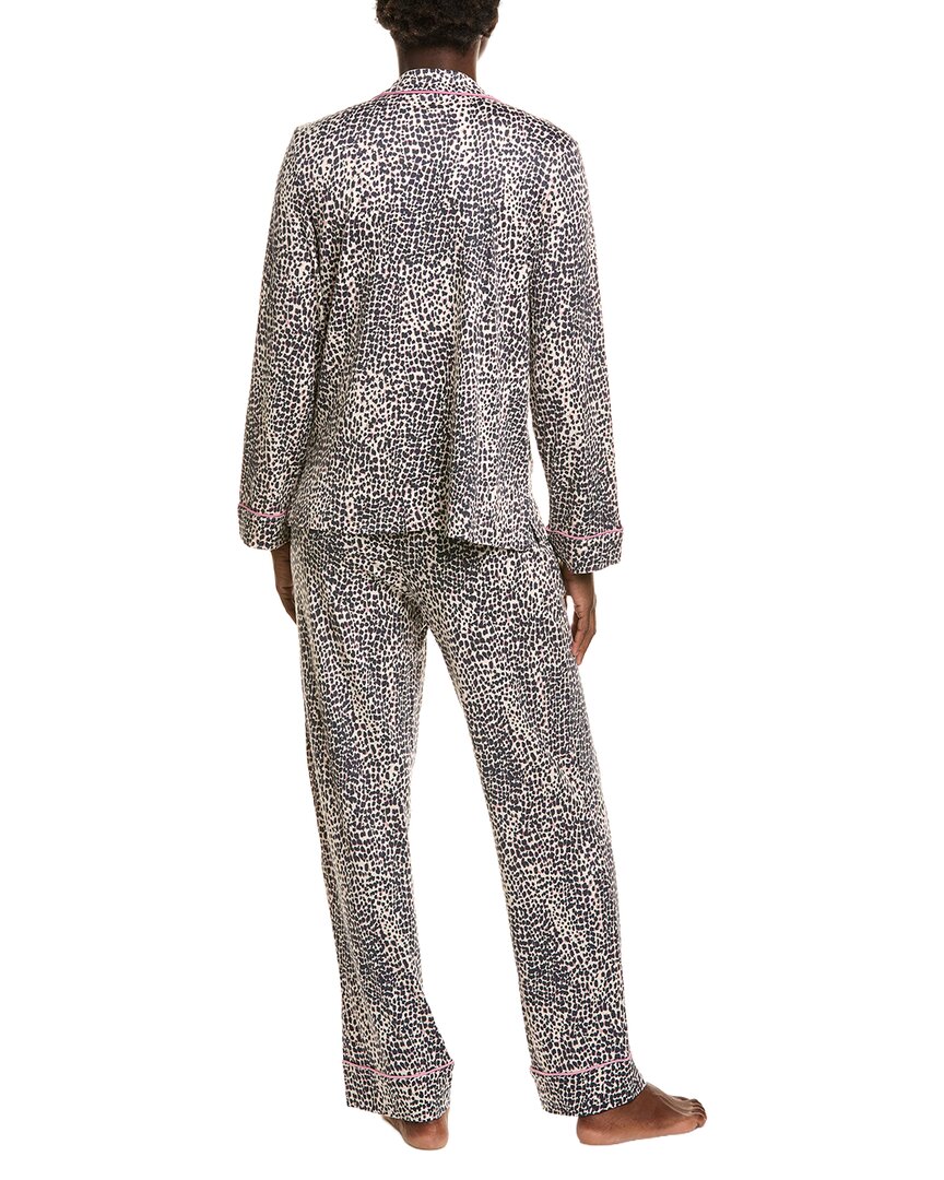 Dkny 2Pc Long Sleeve Notch Top & Pant Sleep Set
