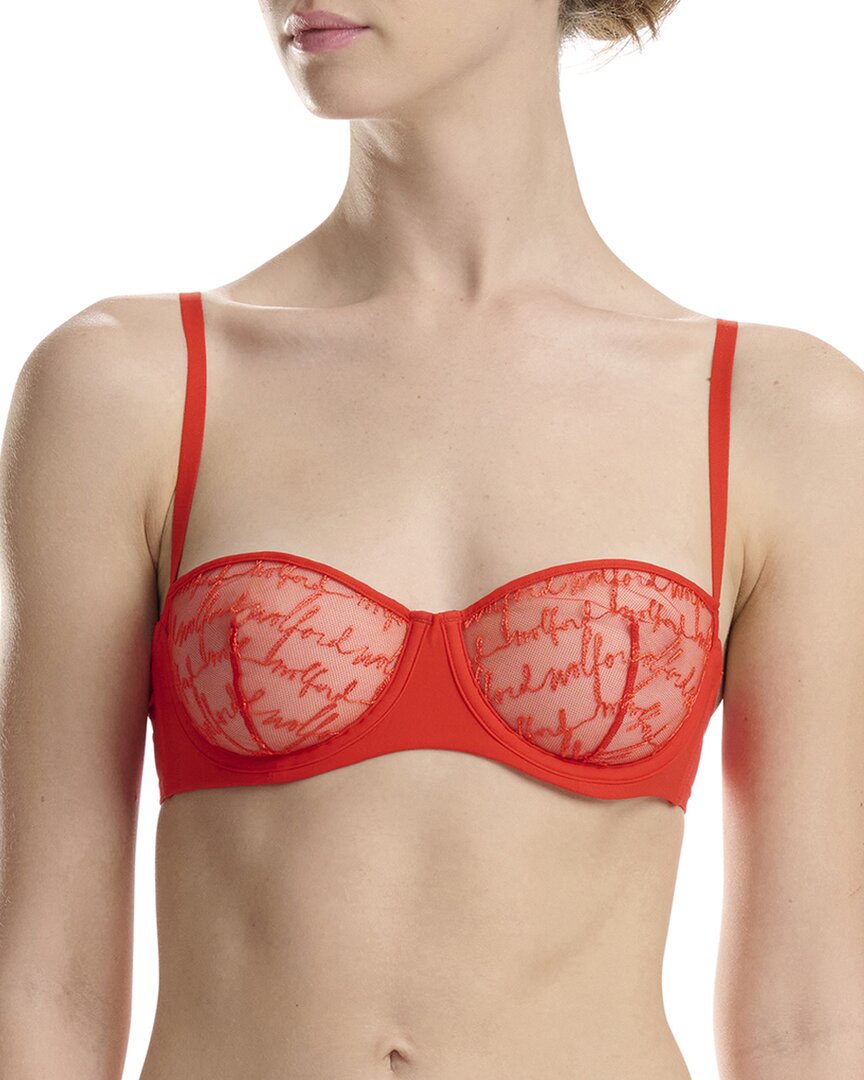 Wolford Unlined Balconette Bra 38DD Red