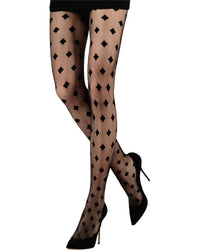 Emilio Cavallini Emilio Cavallini All Over Medium Diamonds On 3D Tights