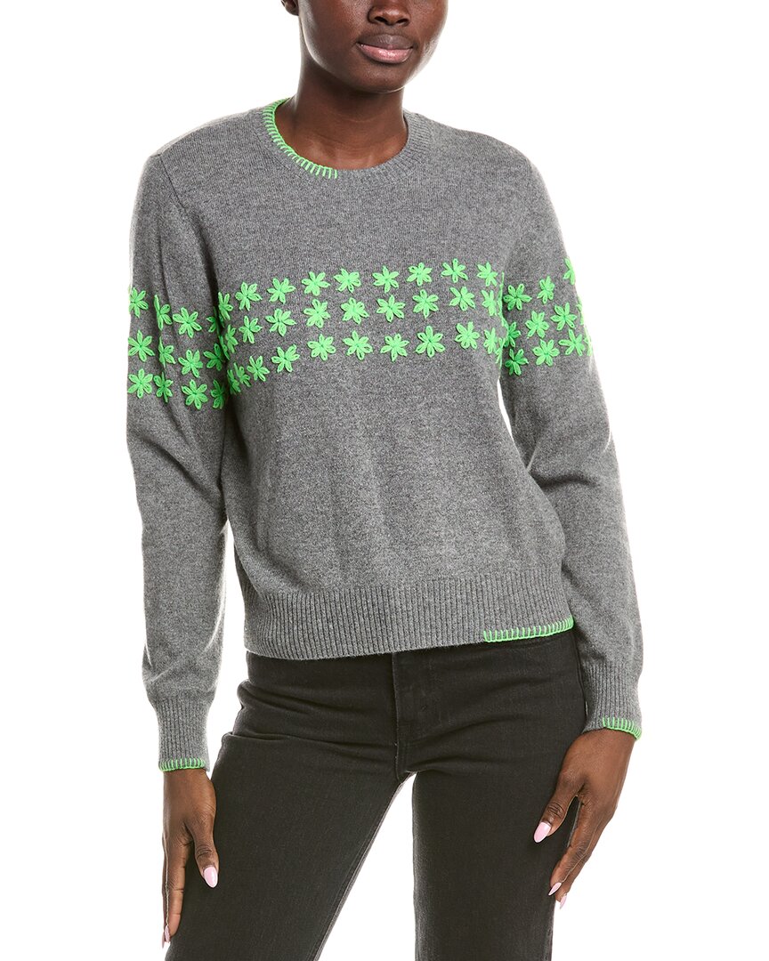 Brodie Cashmere Floral Embroidery Cashmere Sweater