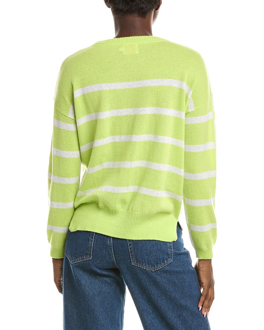 Brodie Cashmere Two-Tone Boxy Stripe Cashmere Sweater