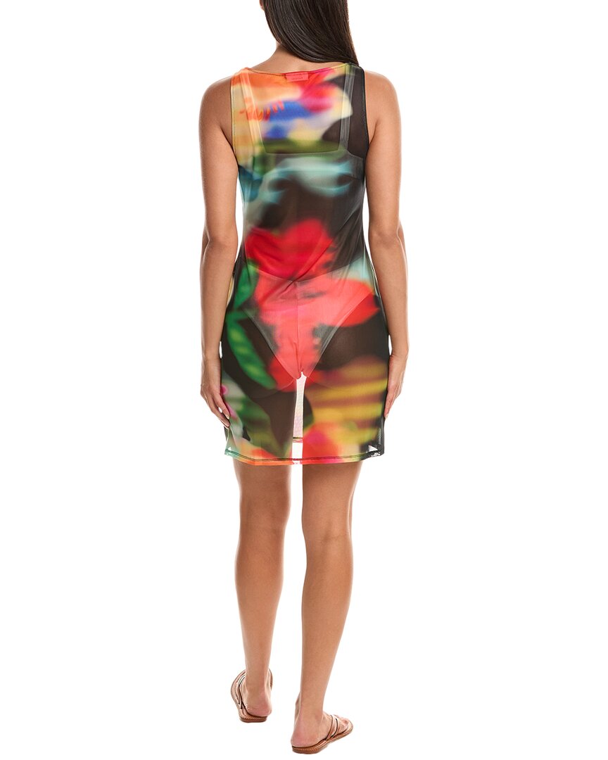 Natori Floral Mirage Printed Mesh Mini Dress
