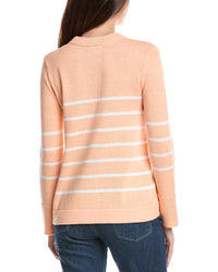 Forte Cashmere Stripe V-Neck Sweater